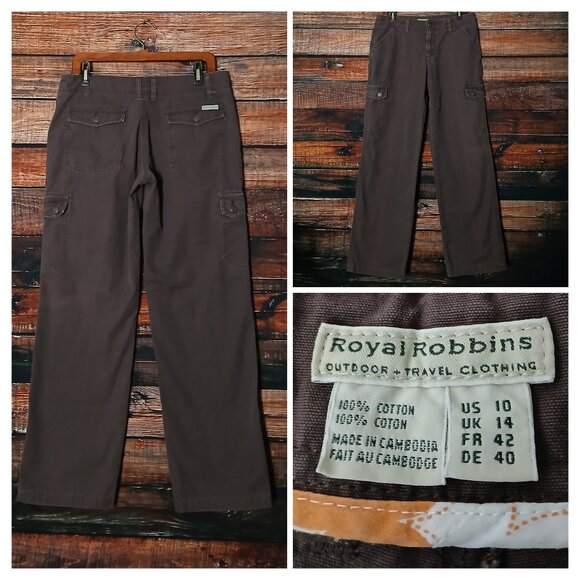 Royal Robbins Cargo Pants Size 10 Brown - Picture 1 of 8